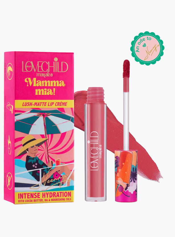 LOVECHILD MASABA Mamma Mia Lush Matte Lip Creme - Gulabi Rum Punch (Pink) - 3ml