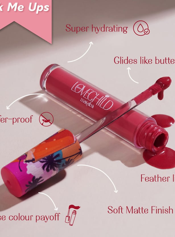 LOVECHILD MASABA Mamma Mia Lush Matte Lip Creme - Gulabi Rum Punch (Pink) - 3ml