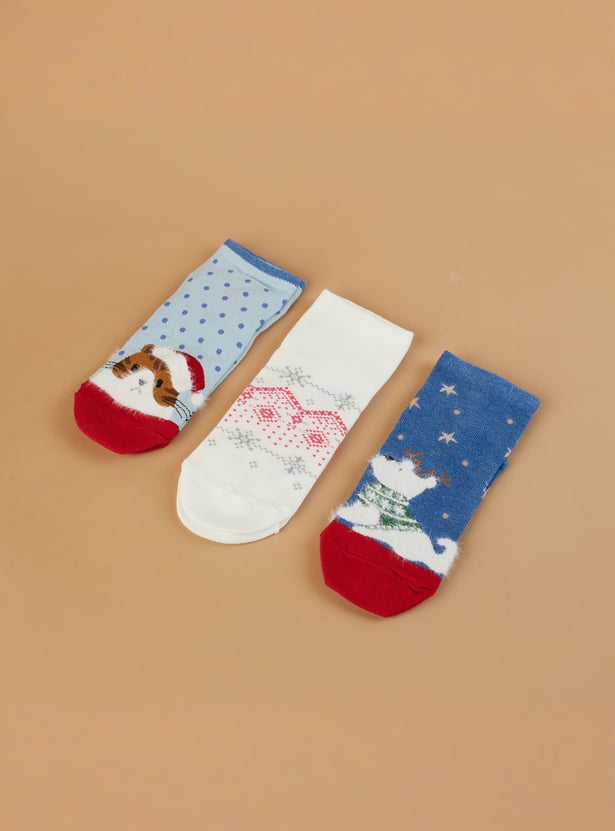 GINGER Printed Ankle Length Socks - Pack of 3
