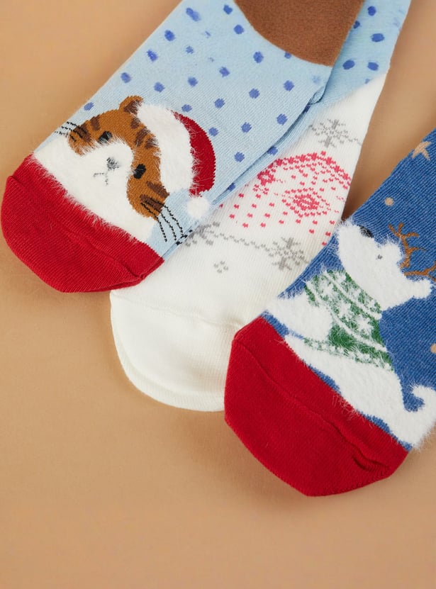 GINGER Printed Ankle Length Socks - Pack of 3