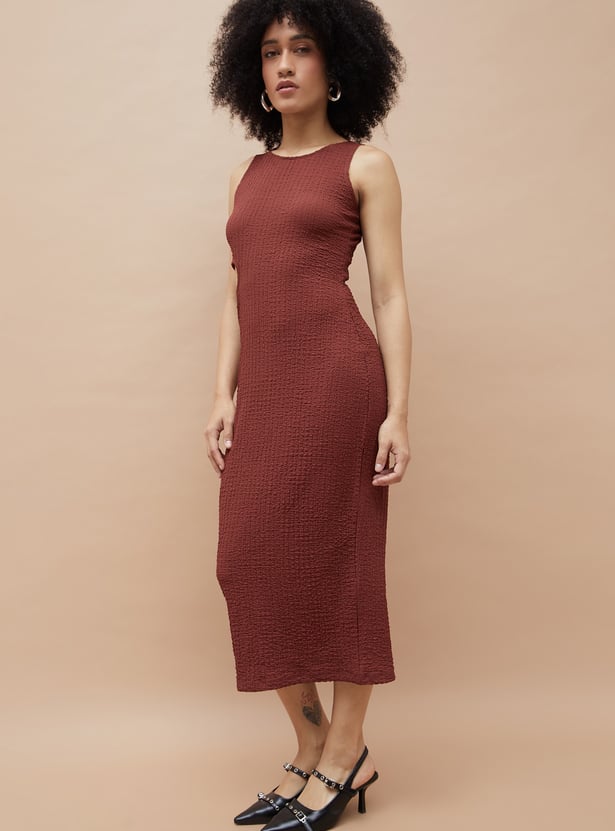GINGER Textured Cut-Out Bodycon Dress