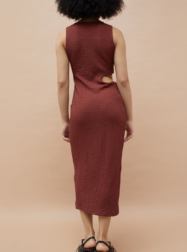 GINGER Textured Cut-Out Bodycon Dress