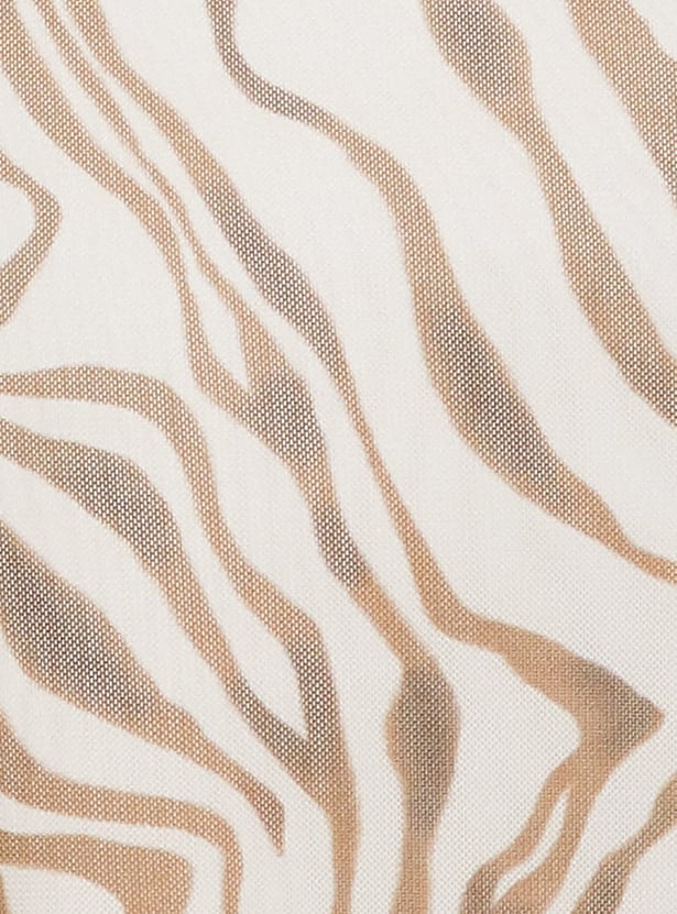 GINGER Animal Print Asymmetric Mesh Dress