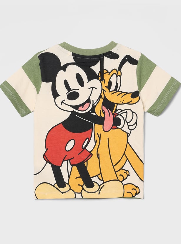 JUNIORS Boys Mickey & Goofy T-shirt with Kangaroo Pocket