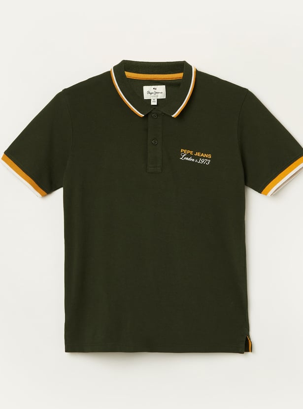 PEPE JEANS Boys Contrat Tipping Polo T-shirt