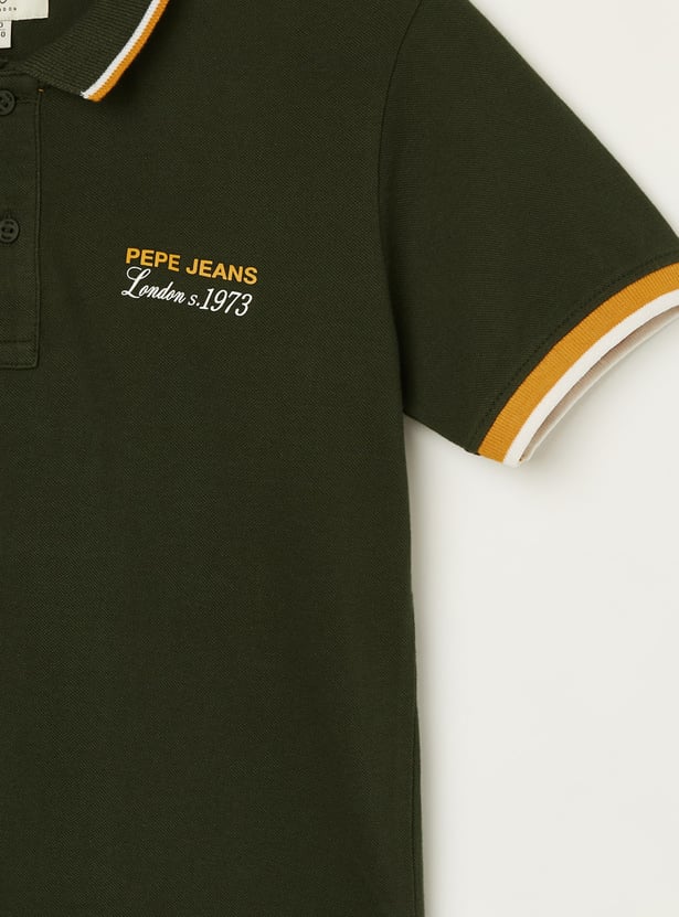 PEPE JEANS Boys Contrat Tipping Polo T-shirt