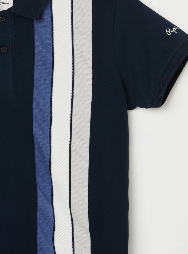 PEPE JEANS Boys Striped Polo T-shirt