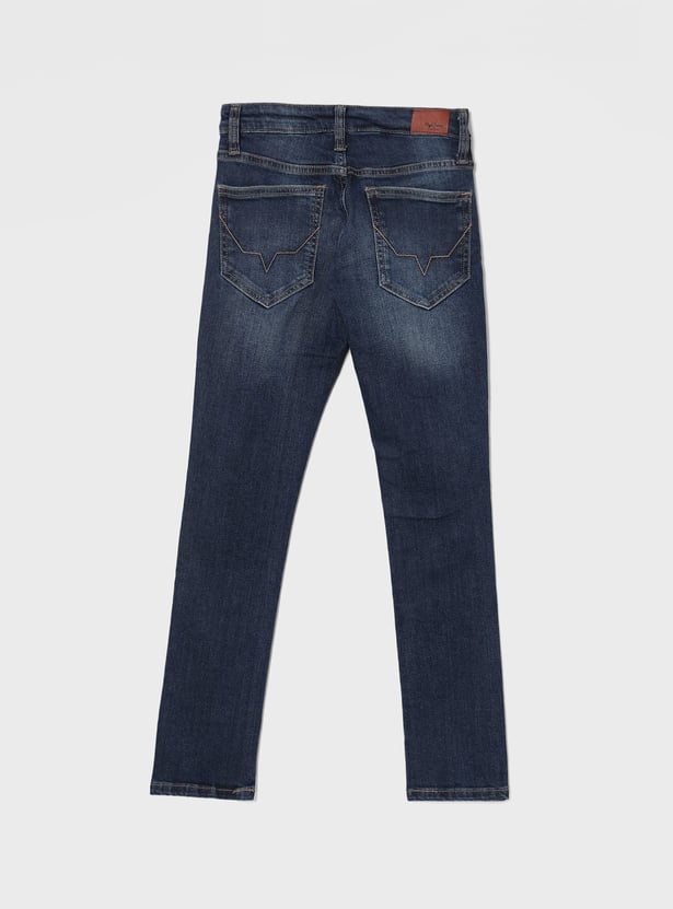 PEPE JEANS Boys Washed Distressed Slim Fit Jeans