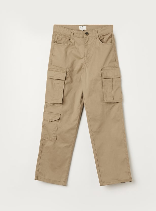 PEPE JEANS Boys Solid Procter Cargos (Regular)