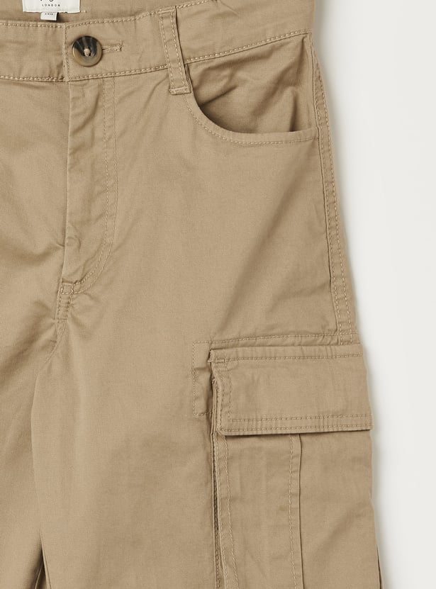 PEPE JEANS Boys Solid Procter Cargos (Regular)