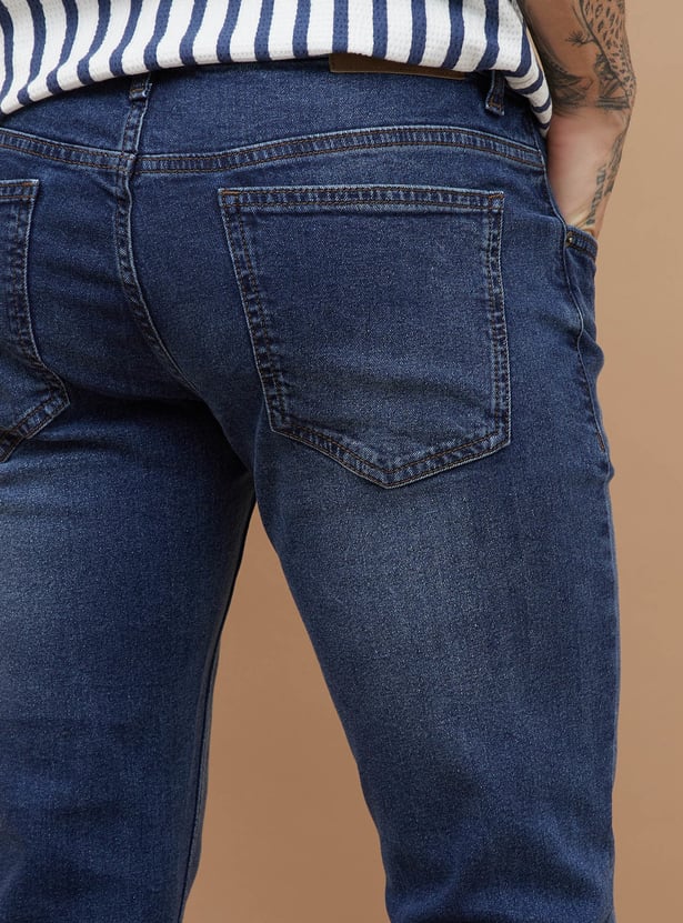 FAME FOREVER Mid-Washed Slim Tapered Jeans