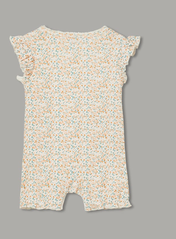 JUNIOR BABY Girls Printed Rompers - Pack of 3