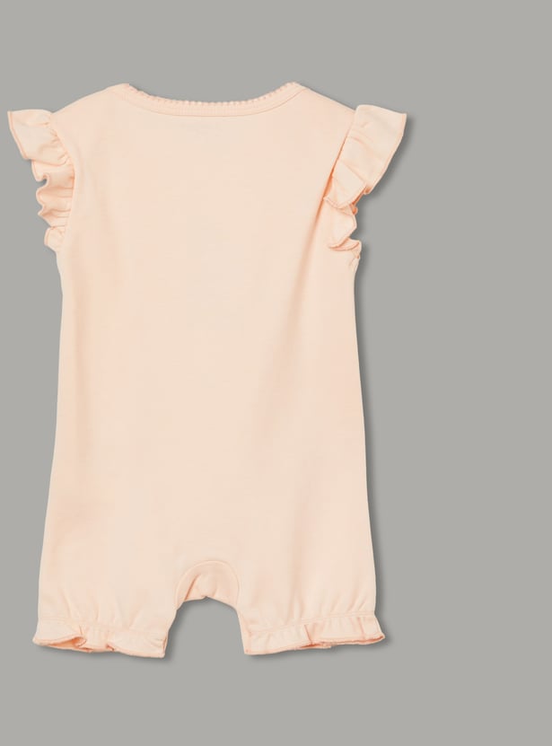 JUNIOR BABY Girls Printed Rompers - Pack of 3