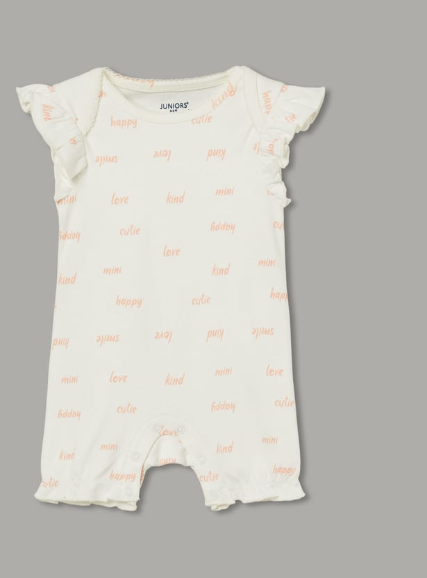 JUNIOR BABY Girls Printed Rompers - Pack of 3