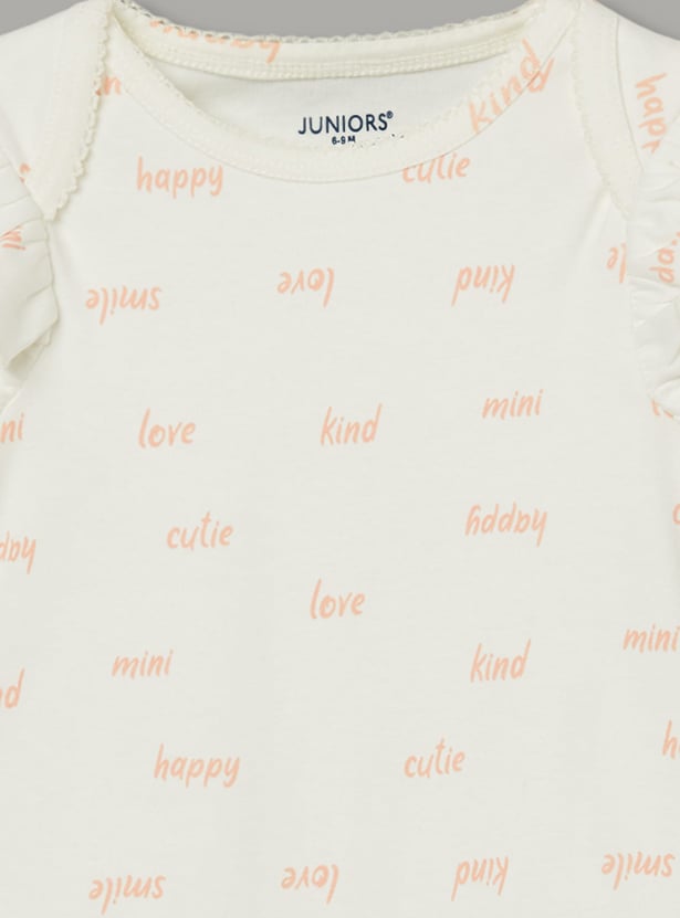 JUNIOR BABY Girls Printed Rompers - Pack of 3