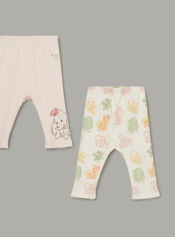 JUNIOR BABY Girls Dumbo Print Pyjamas - Pack of 2