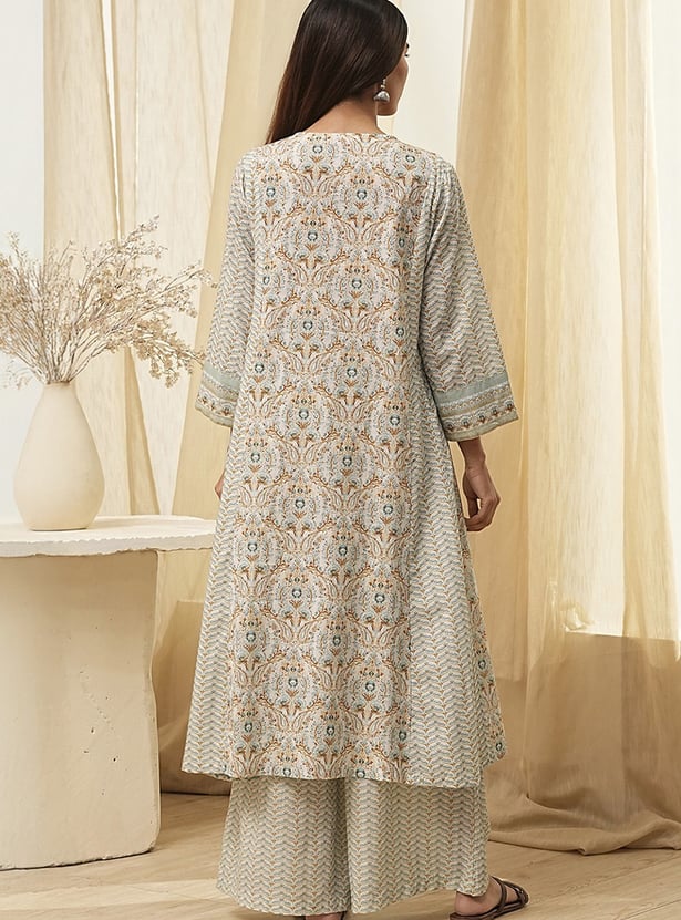 BIBA Ethnic Motif Print Kalidar Kurta Set