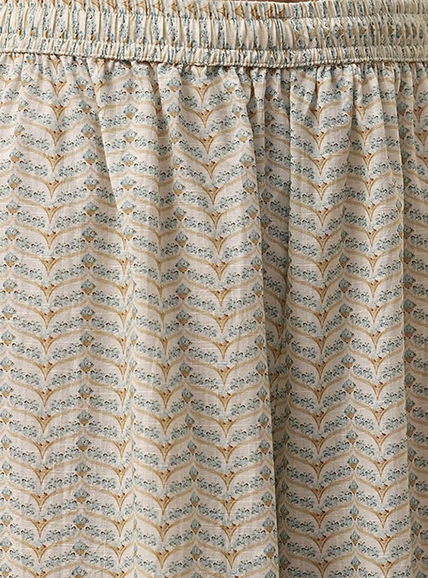 BIBA Ethnic Motif Print Kalidar Kurta Set