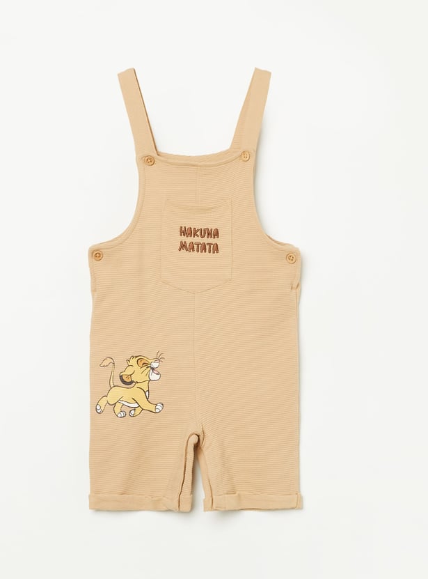 JUNIORS Boys The Lion King Print Dungaree with Tie-Dye T-shirt