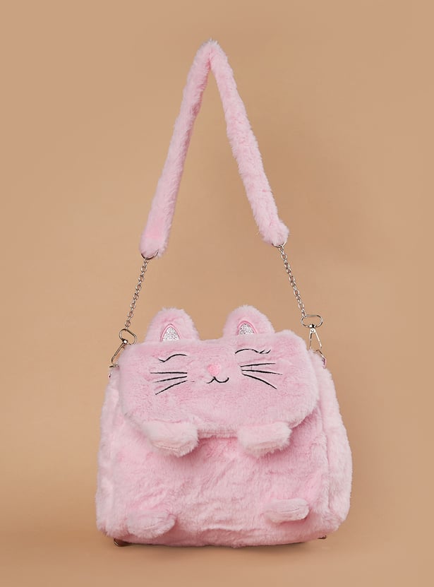 GINGER Girls Fuzzy Kitty Backpack
