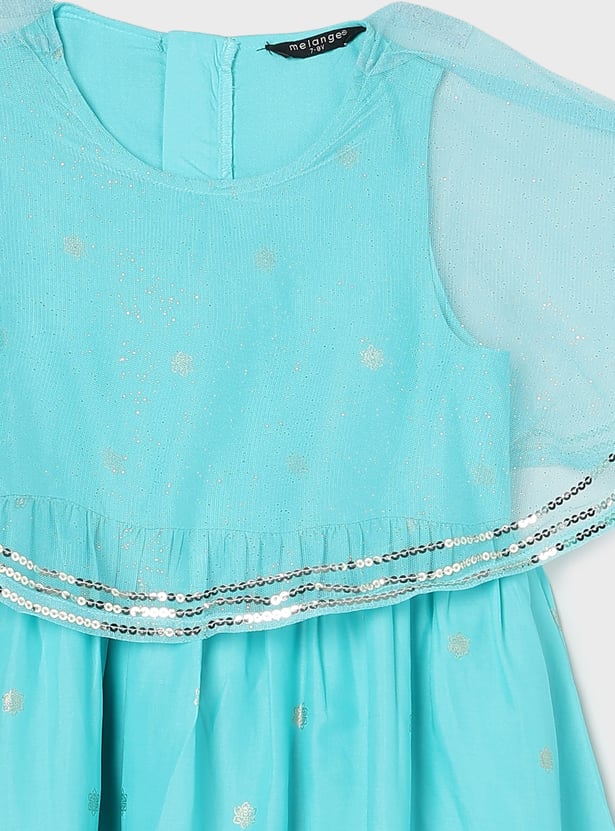MELANGE Sequin Embellished A-Line Dress