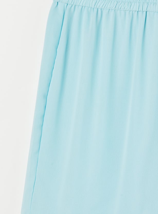 MELANGE Girls Embroidered A-line Kurta Set
