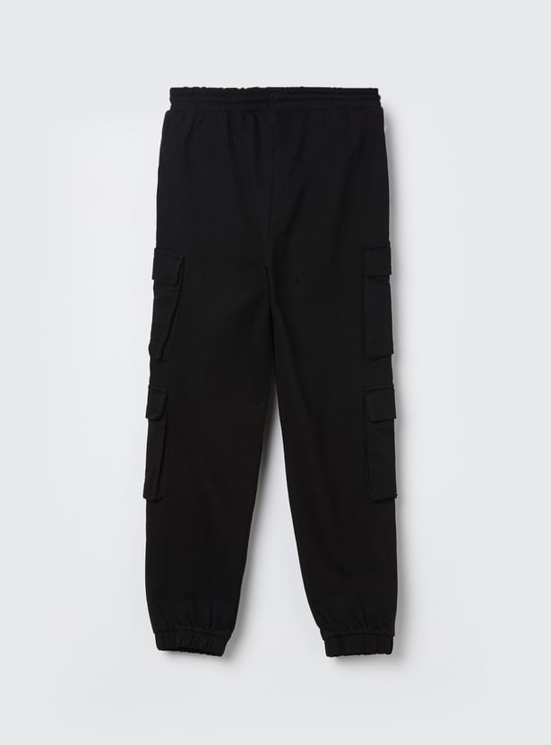 KAPPA Girls Solid Cargo Joggers