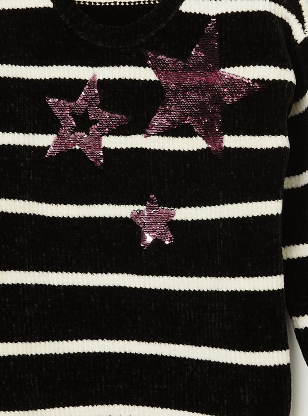FAME FOREVER Girls Sequin Embellished Sweater