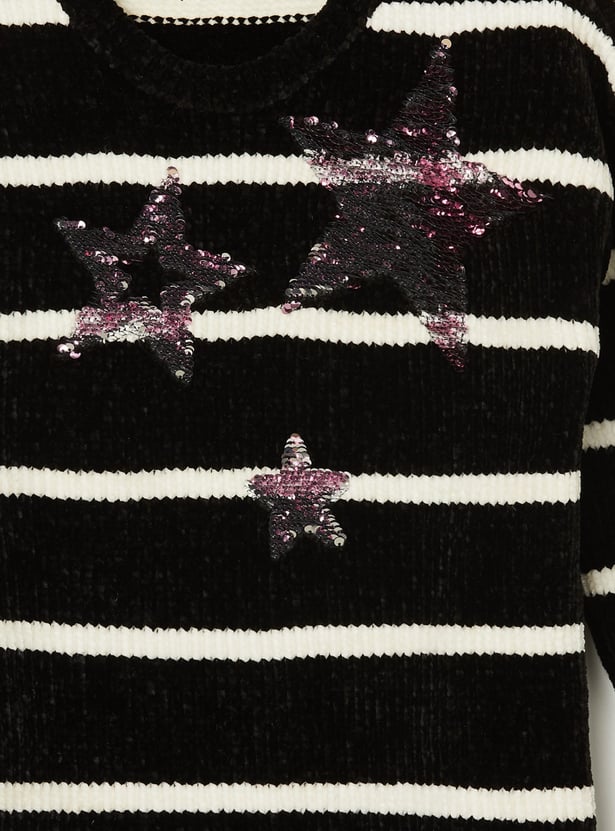 FAME FOREVER Girls Sequin Embellished Sweater