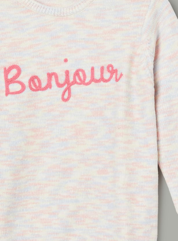 FAME FOREVER Girls Embroidered Sweater