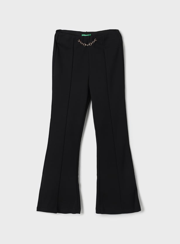 UNITED COLORS OF BENETTON Girls Chain-Detailed Flared Trousers