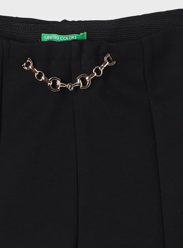 UNITED COLORS OF BENETTON Girls Chain-Detailed Flared Trousers