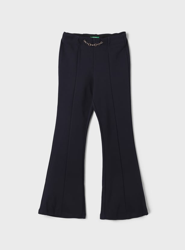 UNITED COLORS OF BENETTON Girls Chain-Detailed Flared Trousers