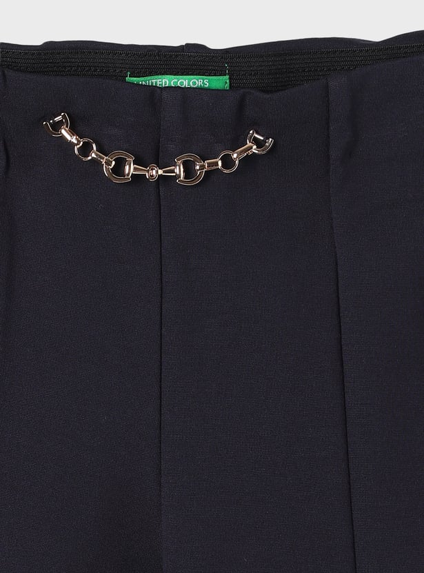 UNITED COLORS OF BENETTON Girls Chain-Detailed Flared Trousers