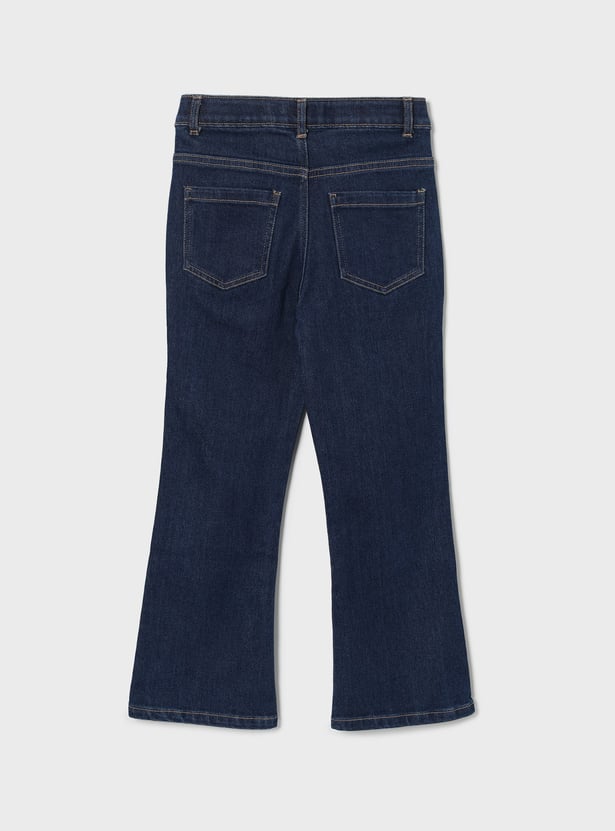 UNITED COLORS OF BENETTON Girls Darkwashed Bootcut Fit Jeans