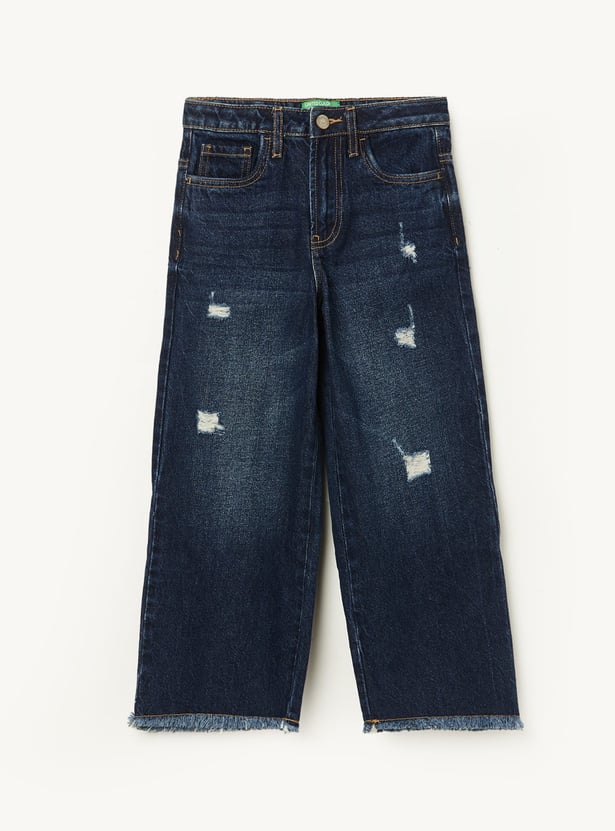 UNITED COLORS OF BENETTON Girls Washed Wide Leg Jeans
