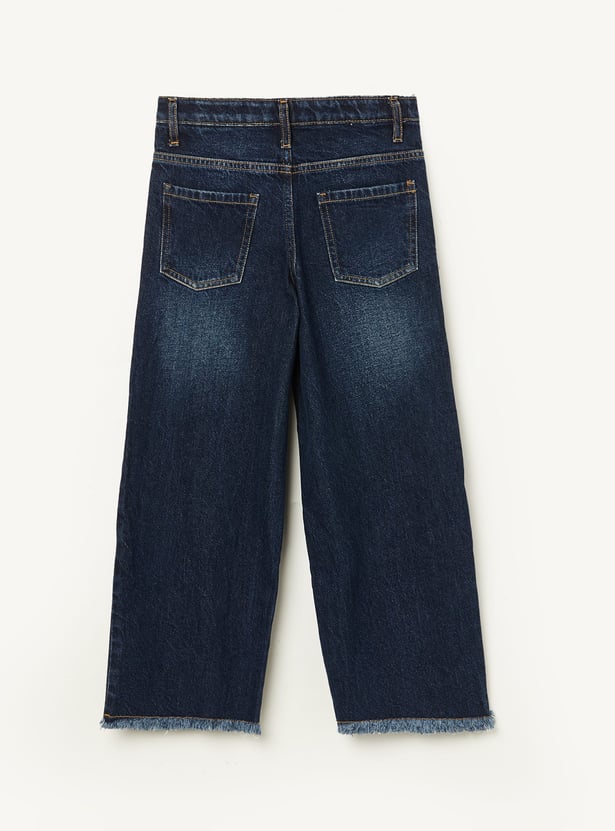 UNITED COLORS OF BENETTON Girls Washed Wide Leg Jeans
