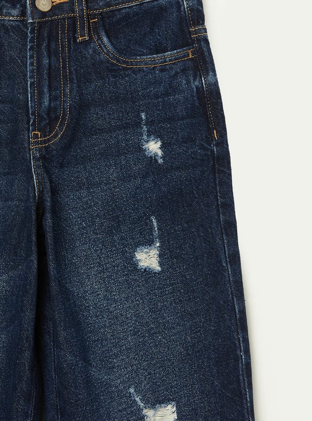 UNITED COLORS OF BENETTON Girls Washed Wide Leg Jeans