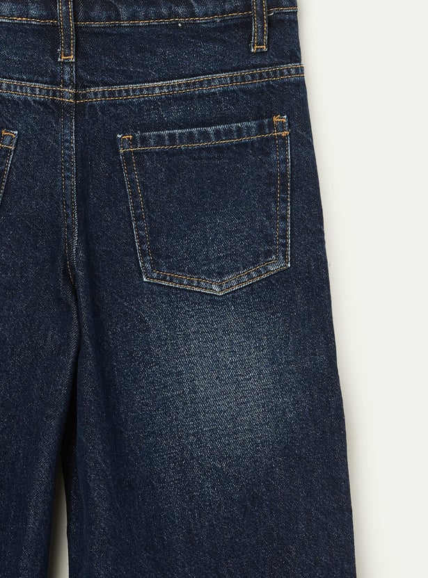 UNITED COLORS OF BENETTON Girls Washed Wide Leg Jeans
