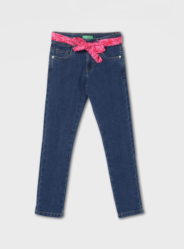 UNITED COLORS OF BENETTON Girls Washed Slim Fit Jeans