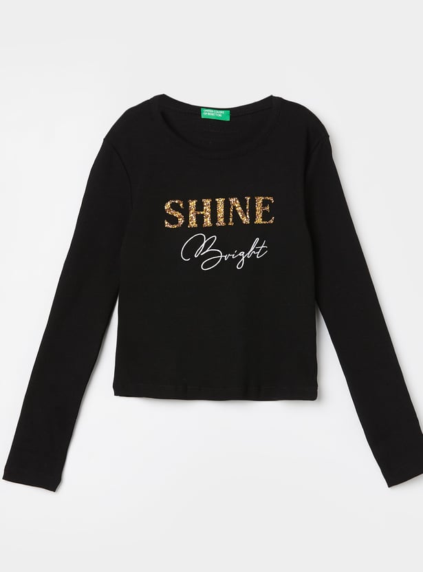 UNITED COLORS OF BENETTON Girls Embellished T-shirt