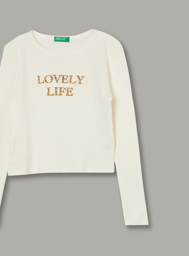 UNITED COLORS OF BENETTON Girls Embellished T-shirt