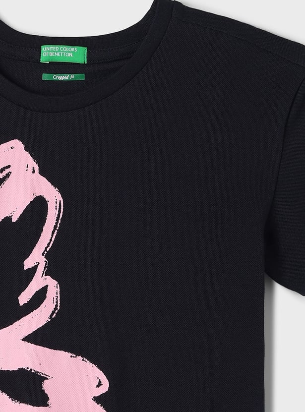 UNITED COLORS OF BENETTON Girls Floral Print T-shirt
