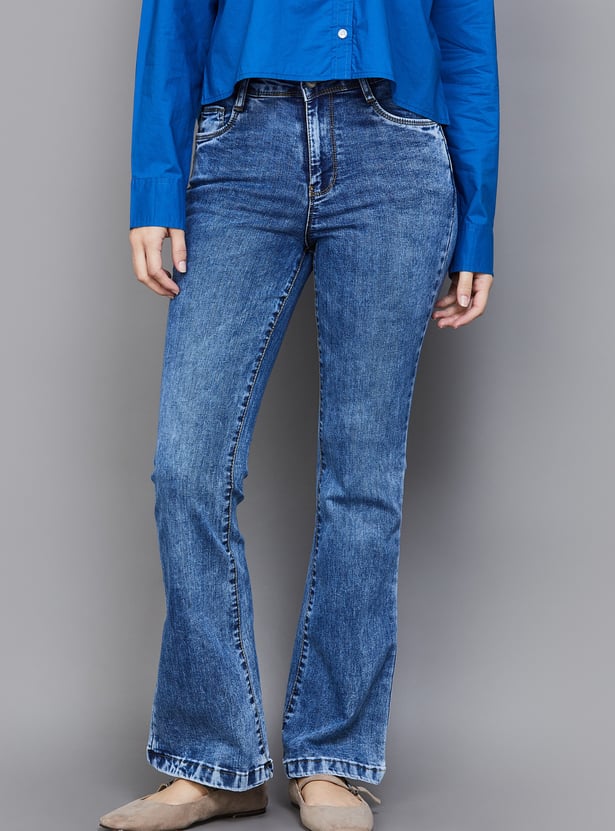 KRAUS Acidwashed Flared Fit Jeans