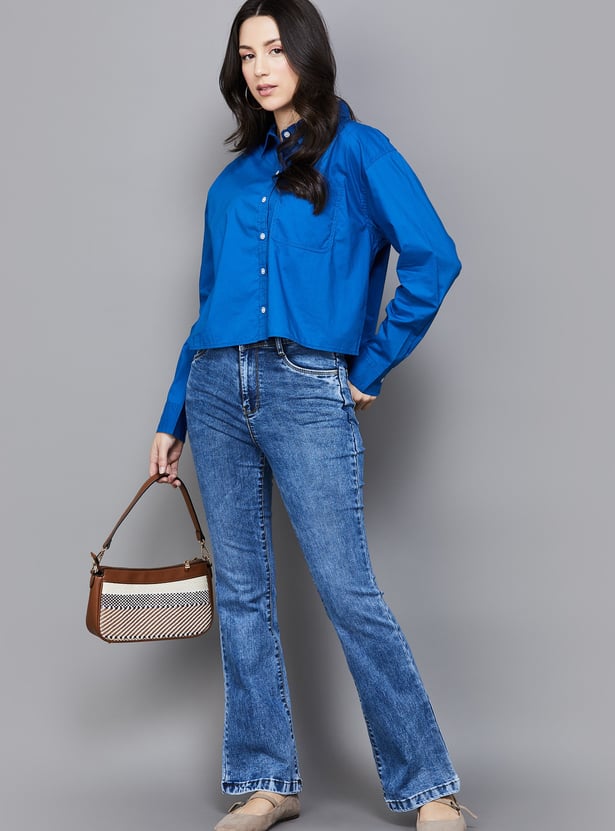 KRAUS Acidwashed Flared Fit Jeans