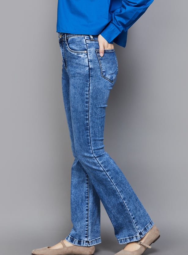 KRAUS Acidwashed Flared Fit Jeans