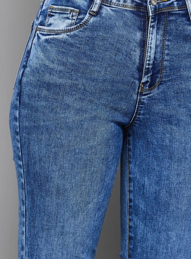 KRAUS Acidwashed Flared Fit Jeans