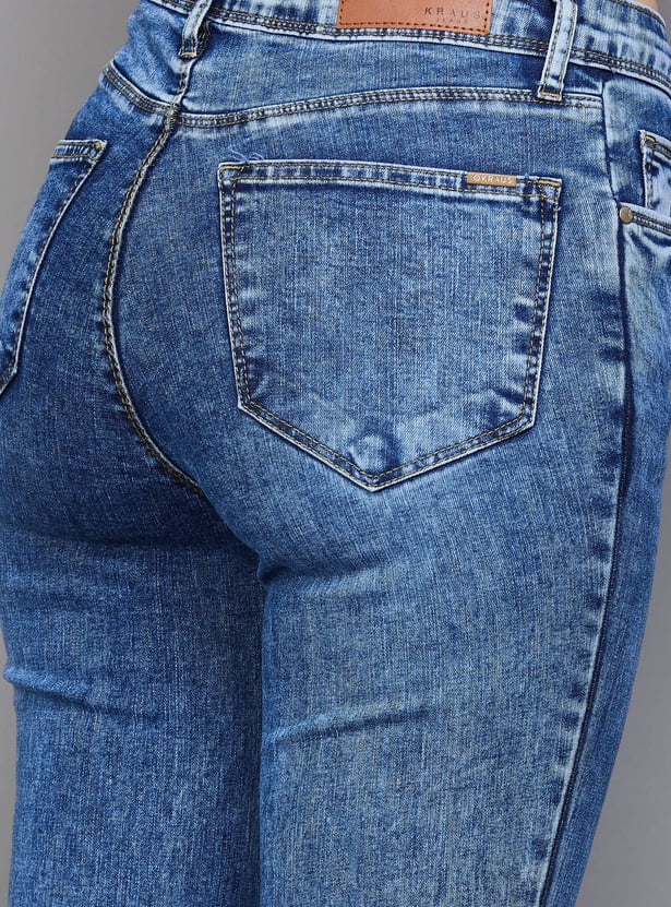 KRAUS Acidwashed Flared Fit Jeans