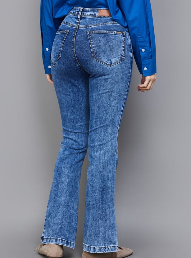 KRAUS Acidwashed Flared Fit Jeans