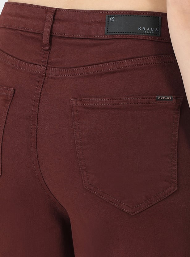 KRAUS Solid Wide Leg Crop Jeans